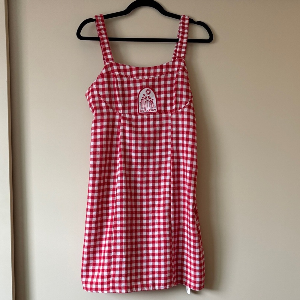 Grateful Dead inspired ROMWE Red and White Checkered Midi Dress